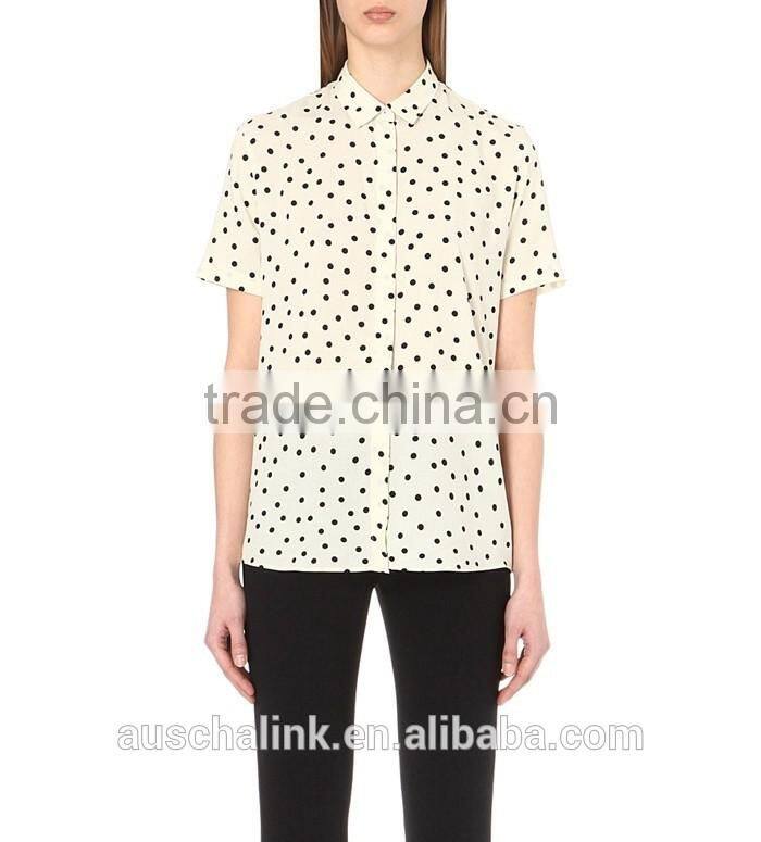 2016 new design ladies woven cheap shirt made in china