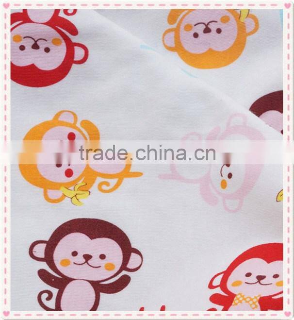 China supplier knitted 100%cotton printed interlock fabric for garment