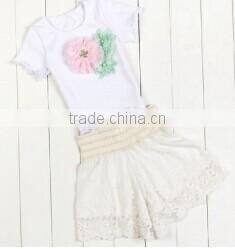 2017 high quantity baby spring/summer outfits lace petti set