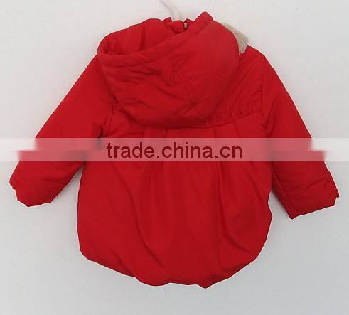 2016 winter baby girl cute red fuax fur inner padded coat
