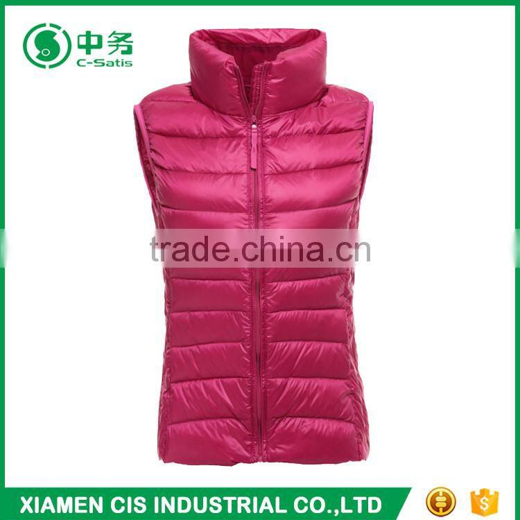 New Arrival Winter Ultralight Thin Stand Collar Women Duck Down Vest