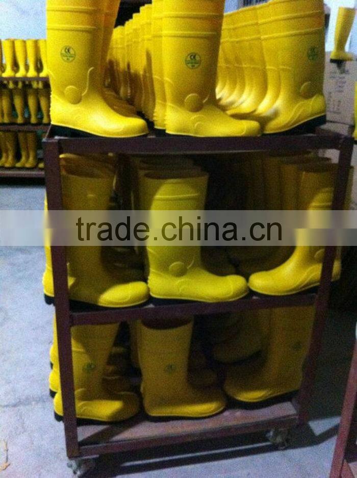Yellow Heat Protection Steel Toe Work Boots For Chemical Industry
