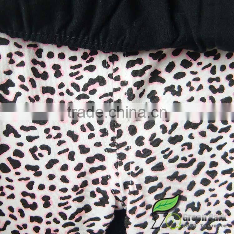 girls cute t shirts+black skirts leopard leggng sets