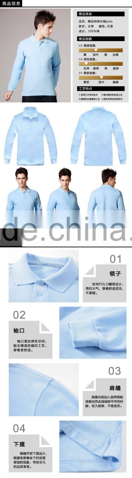 OEM plain polo shirt for man long sleeve polo shirt low price polo shirt