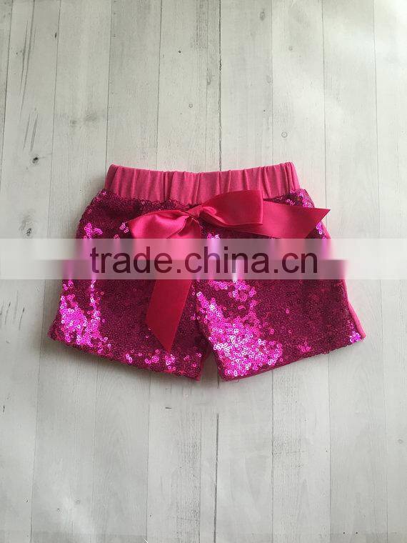 Fashion Newborn Baby Clothes Kids Girls Gold Sequin Matching Shorts With Bow Children Leggings