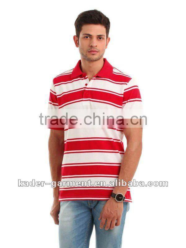 Stripe fashion mens polo shirt