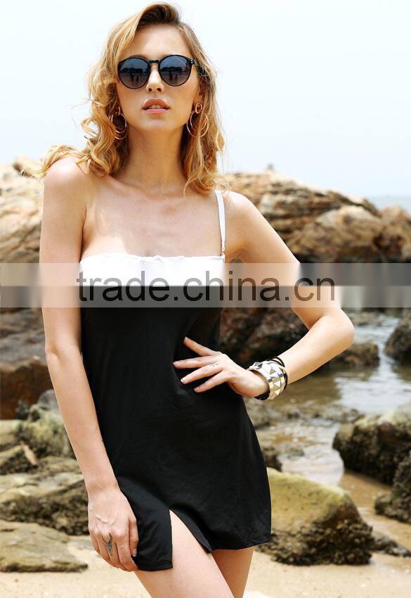 Summer Beachwear Dress Bow Black Mini Holiday Girls Sexy Swimwear Tunics SV000528