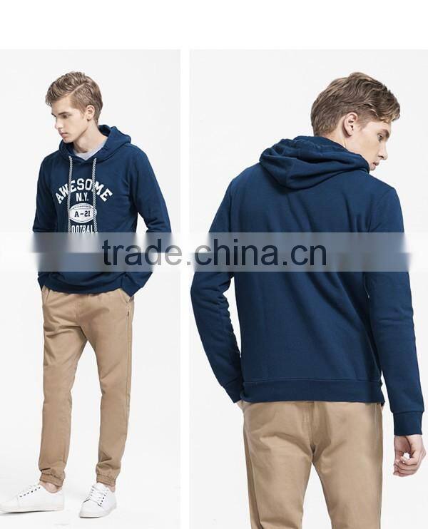2016 Wholesale high quality logo printing men hoodie