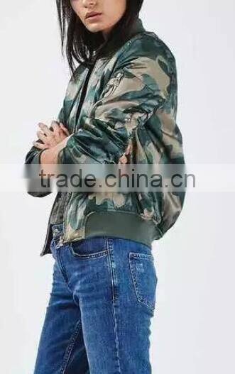 Runwaylover EY1055C 2017 Women 100% Cotton Winter Camouflage Military Jacket