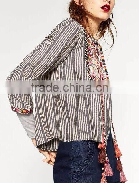 Runwaylover EY1068C Europe Style 2017 Ladies Fashion Embroidery Jacket Coats