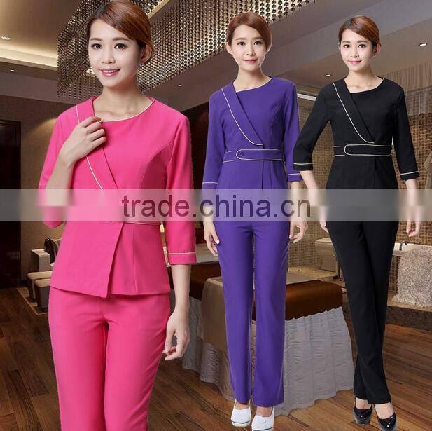 Fashion design wholesale price spa beauty workwear uniform