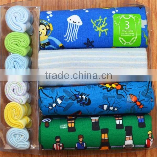 Newest style baby Boy's romper+towel summer sets