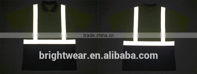 Hi vis 100% polyester reflective birdeye safety flame retardant polo shirt