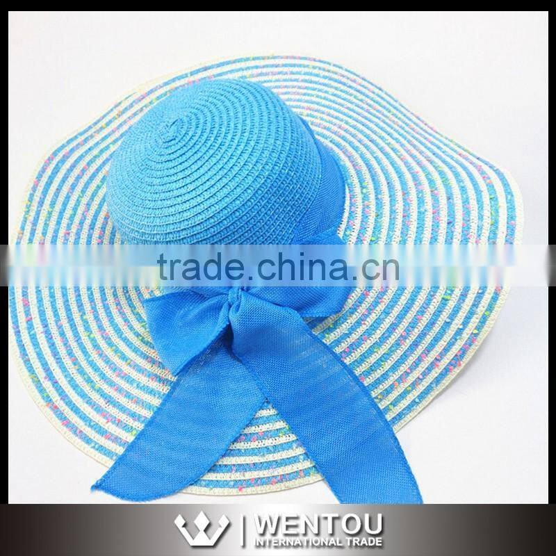 Women Floppy Large Brim Stripe Sun Hat