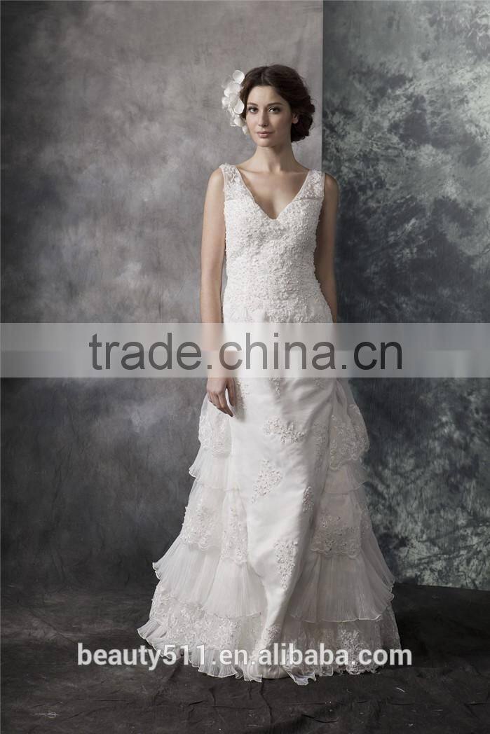 2017 New Style Luxury Beaded Sweetheart Nackline Off-shoulder Mermaid Lace wedding dress BS01