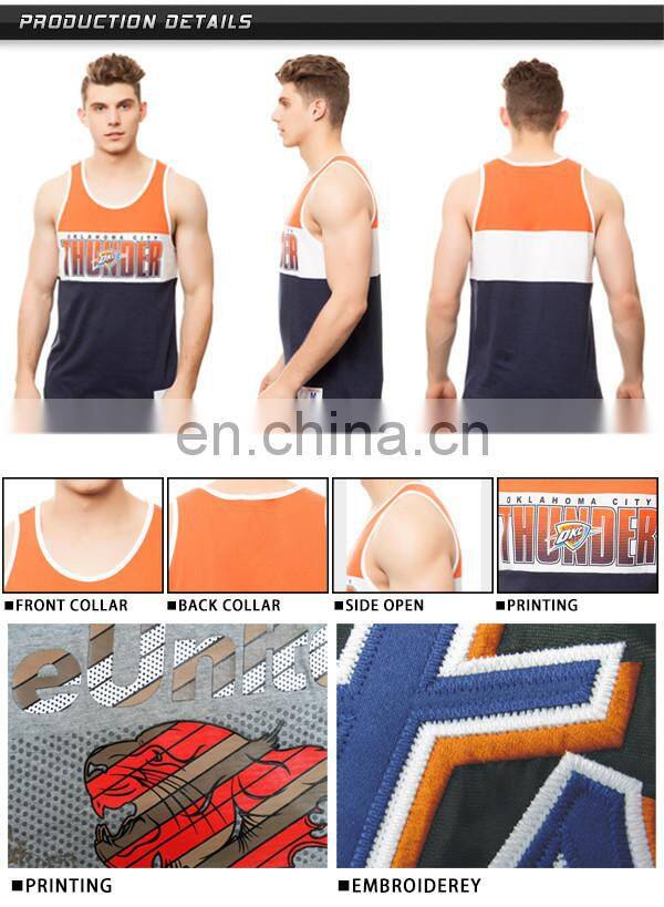 Custom Printed Logo Cotton Mens Gym Sports Tank Top