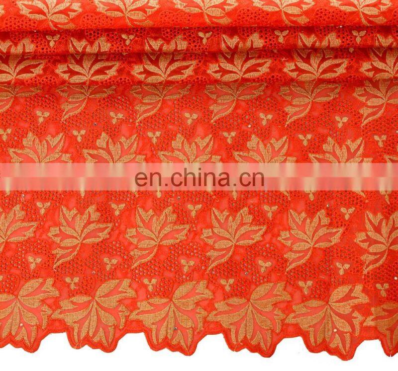 Hot selling High Quality Nigeria green Organza Fabrics Lace