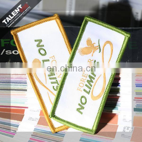 custom fashion design woven embroidery patches badge for clothings