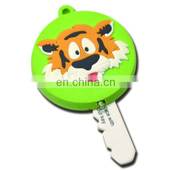 Soft PVC torch keychain with light