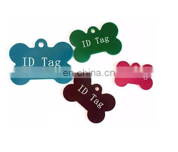 Hot Selling Anodized Aluminum blank Bone Shaped ID Dog Pet Tag