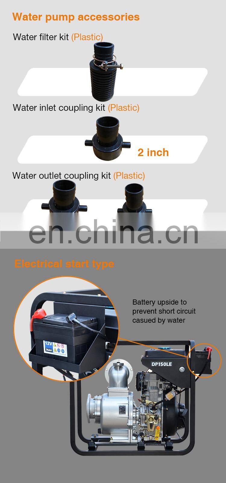 mini electric diesel water pump high pressure with motor price
