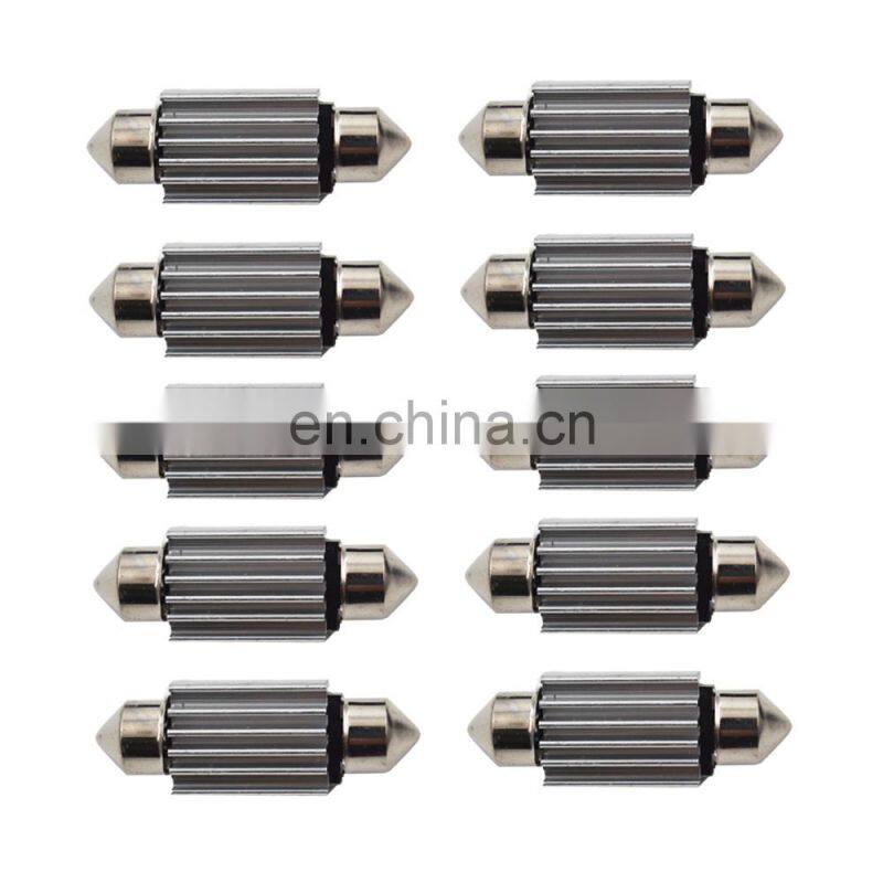 10x White 36mm 5050 LED CANBUS Error Free Dome License Interior Light Bulbs 6418