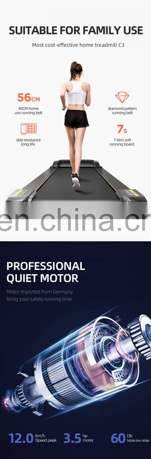 Excellent Quality indoor gym training running exercise machine home fitness electric folding treadmill