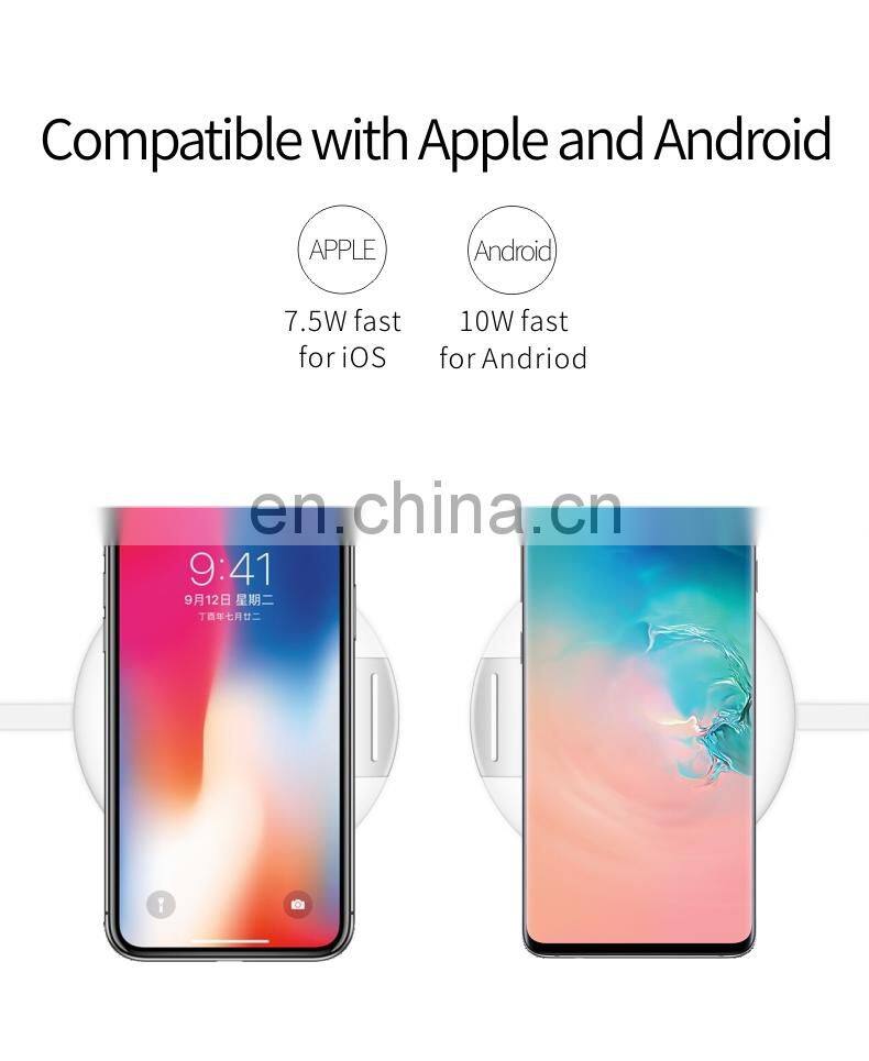 Factory wholesales Super Thin Qi-Standard Fast Charging 15W 10W 7.5W Wireless Charger