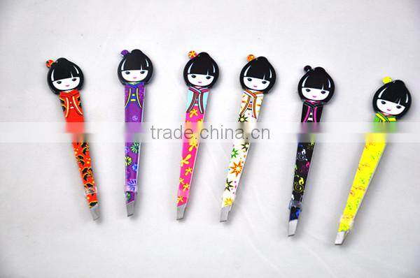 small gift items for girls/beautiful girl eyebrow tweezer/hot sell product
