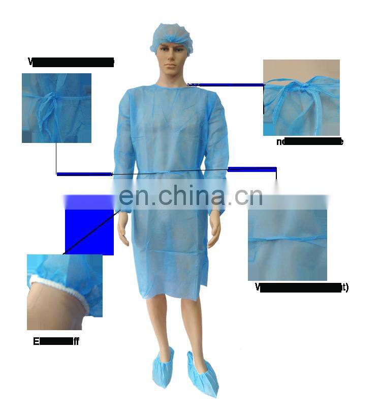 AAMI Level 2 PE Coating Surgical Gown Dental Medical Disposable Non-woven Isolation Gown