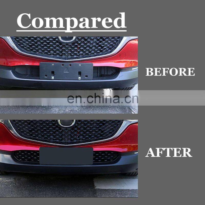 Front Lower Bumper Grill Grille Moulding Cover For Mazda CX30 CX-30 2020-2021 Car Front Bottom Middle Net Decoration Black