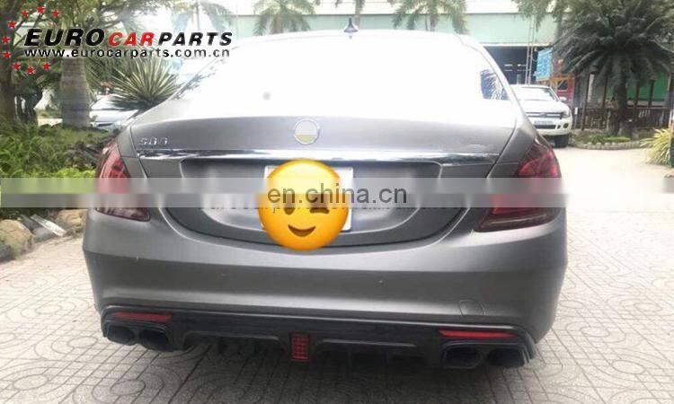 B850 diffuser with muffler tips fit for MB S-class W222 S63/S65 to B-style carbon fiber rear diffuser for S65 B diffuser