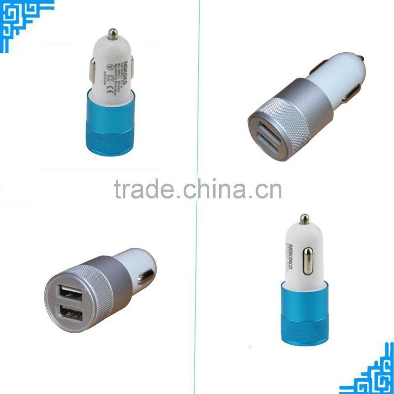 Smart devices and car accessories 2 usb phone charger with data cable mobile power supply