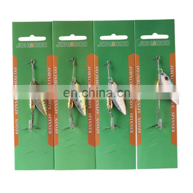JOHNCOO Spinner Baits 5g 9.5g 13.8g Spinner Bait Metal Spoon Hard Baits Spoon Lures with Treble Hooks