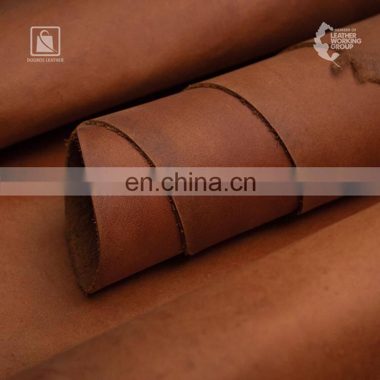 Best Selling Beautiful Drum-Stuffed Full Grain Sustainable 22 sqft Vegetable Tanned Cow Genuine Leather for Sale