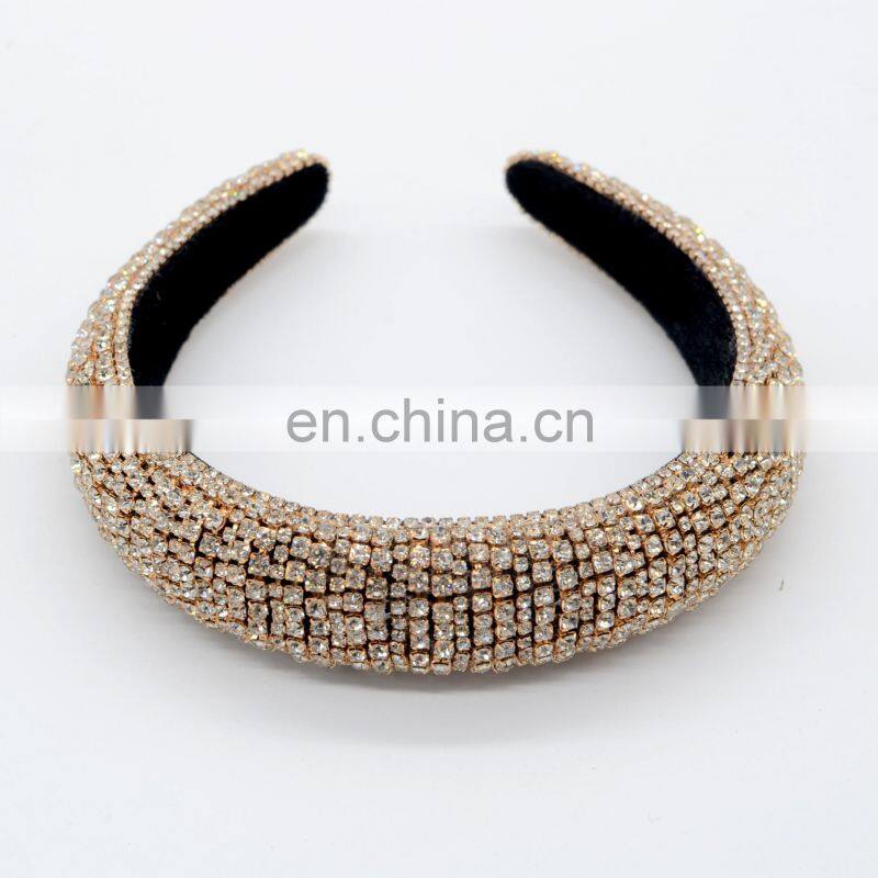 2022 Colorful Bling Bling Rhinestones Headbands For Womens Luxury Shiny Padded Diamond Crystal Hair Bands Party Hair Accessories