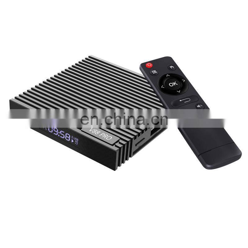 OEM 4k tvbox 4G 32G android 9 tv box with 5G dual band WIFI media player V88PRO