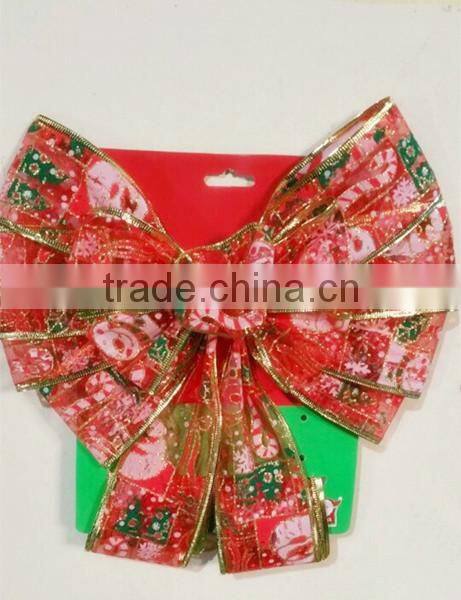 2016 Wedding Card Decorate with Large Printed Organza Ribbon Bow Tie