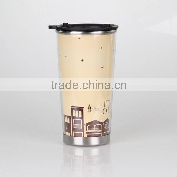 2015 hottest sale plastic coffee mug mug, high quality paper insert coffee cup