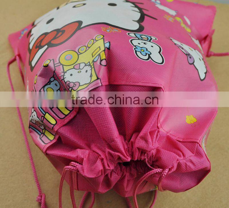 Environmental Cartoon Non-woven Bags Drawstring Backpack