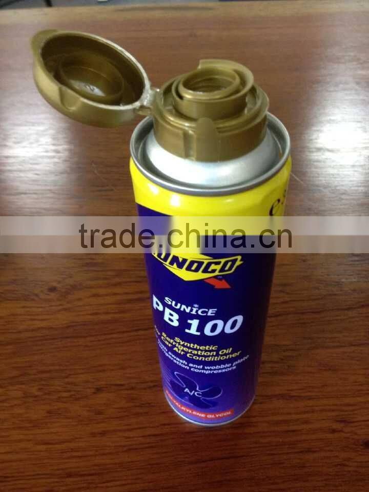 1 Liter tin can / refillable aerosol spray can with plastic caps for coconut oil