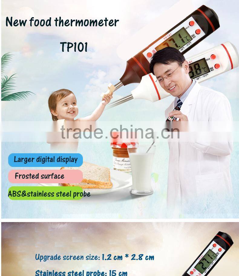 Digital Instant-Read Electronic Stainless Steel Metal Probe BBQ Food Kitchen Milk Bottle Temperature Thermometer