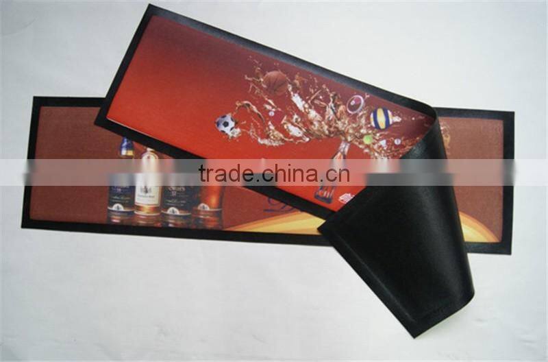 High quality super water absorbable bar mat, Rubber bar counter mat with custom printing