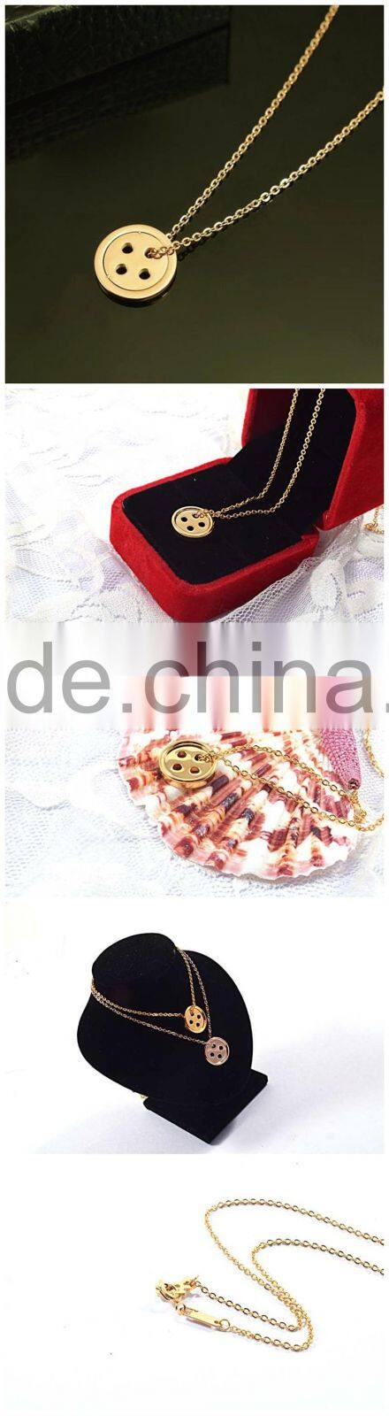 Gold necklace designs in 10 grams button girlfriend lucky necklace