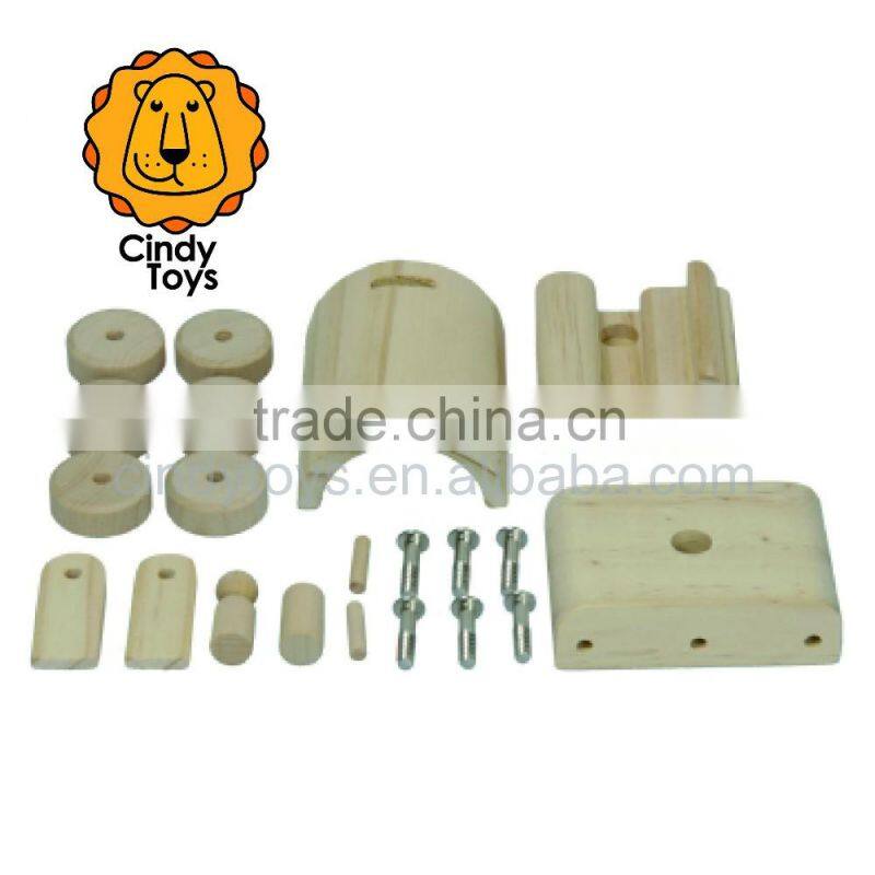 DIY Wooden Craft Construction kit Bulldozer 1 kit for kids