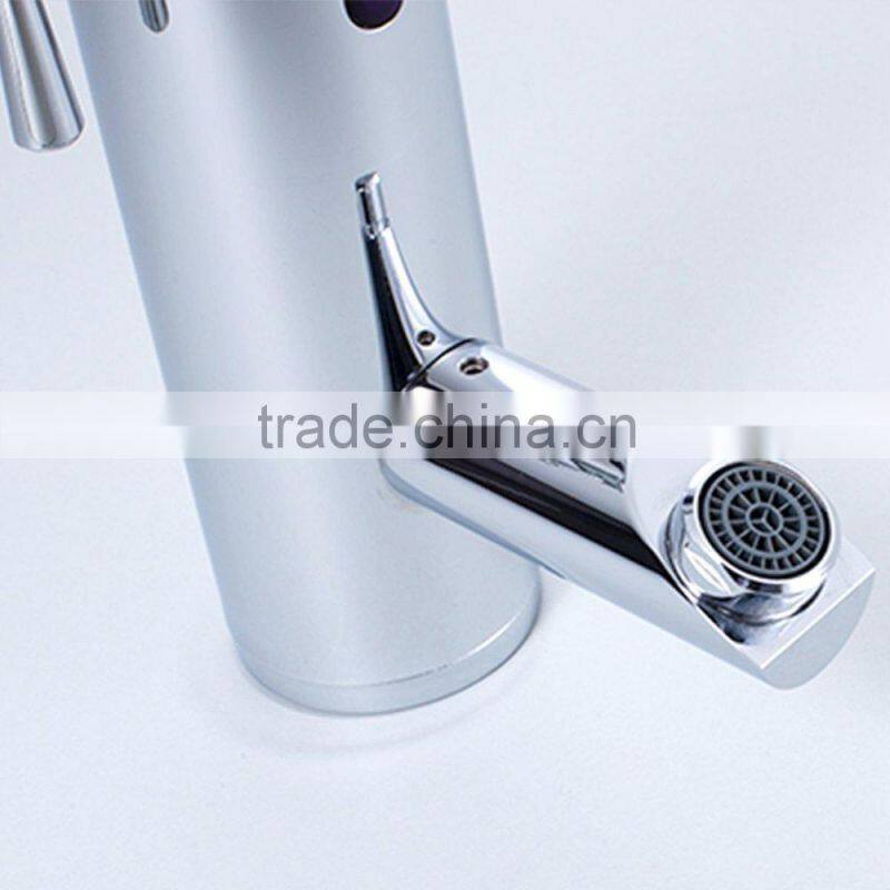 Chrome Plated Touch Free Auto Stop Faucet Motion Sensor Faucet Washbasin Sensor Tap with Temperature Control Handle