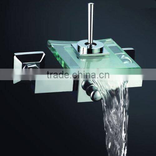 Glass Bathtub Faucet Glass Waterfall Faucet Bath Tub Faucet with Glass Spout