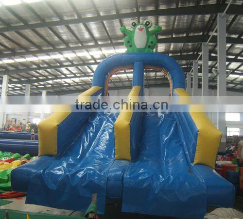 cheap factory supply inflatable pvc frog animal slide for kids, giant kids water toys for sale, inflatalbe water equipment toys