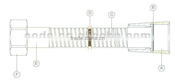 bathroom chrome plated shower hose with EPDM