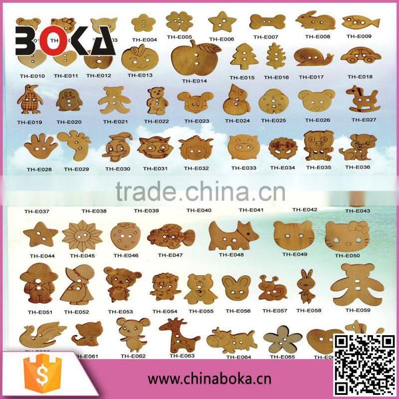 2015 hot sale wholesale customized different design colorful wooden buttons on factory direct sell